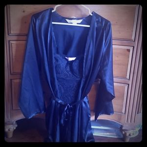 Victoria Secrets black satin robe one size